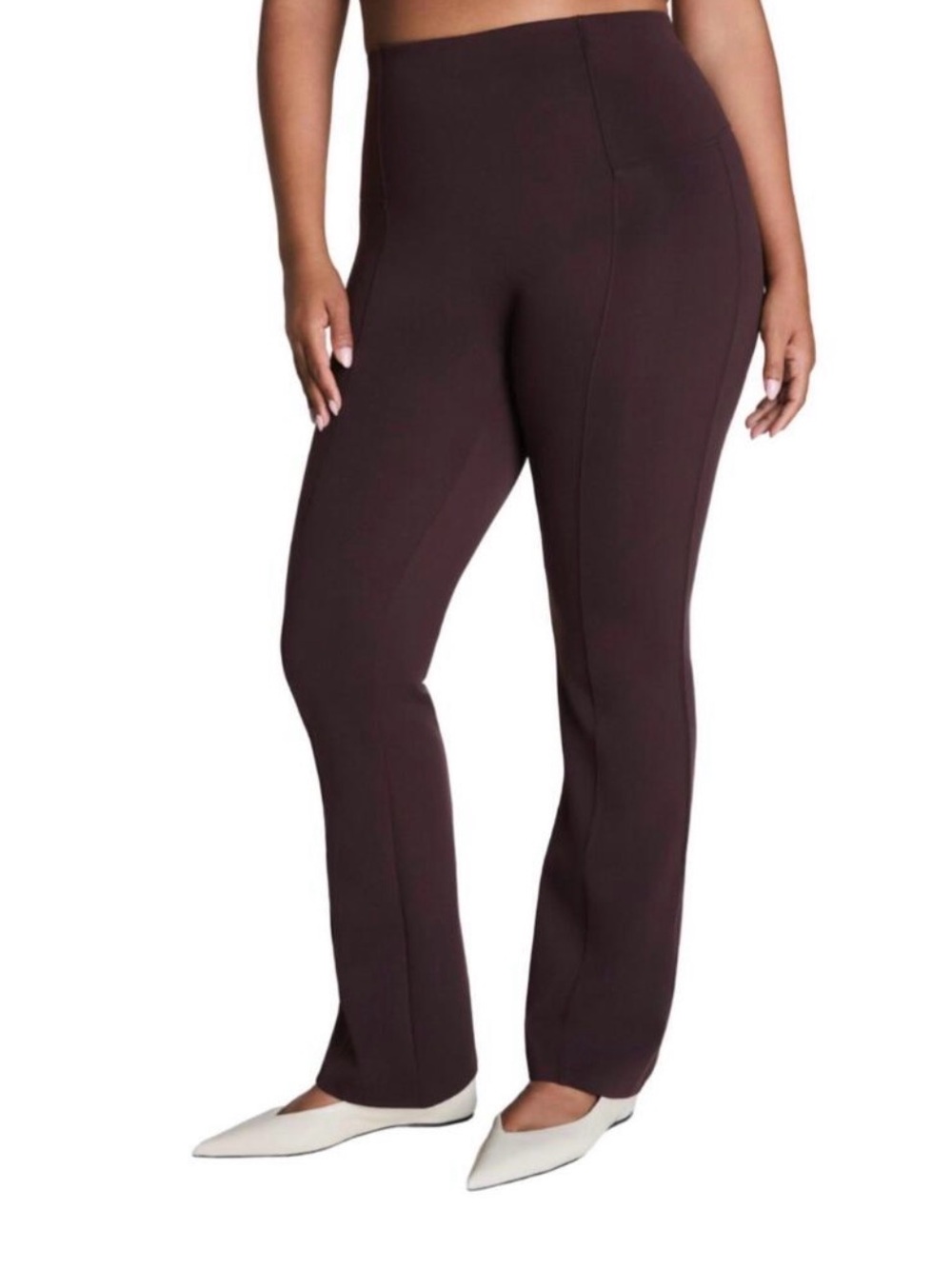 NEW SPANX women's dressy micro flare legging pants in truffle brown